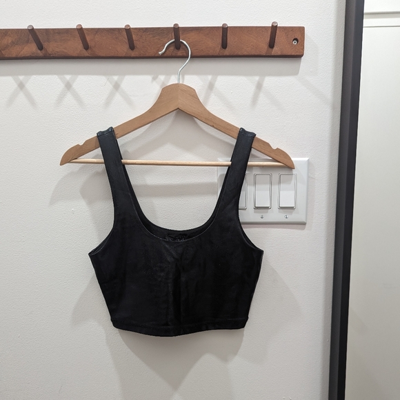 Dynamite faux leather cropped tank - Picture 2 of 5